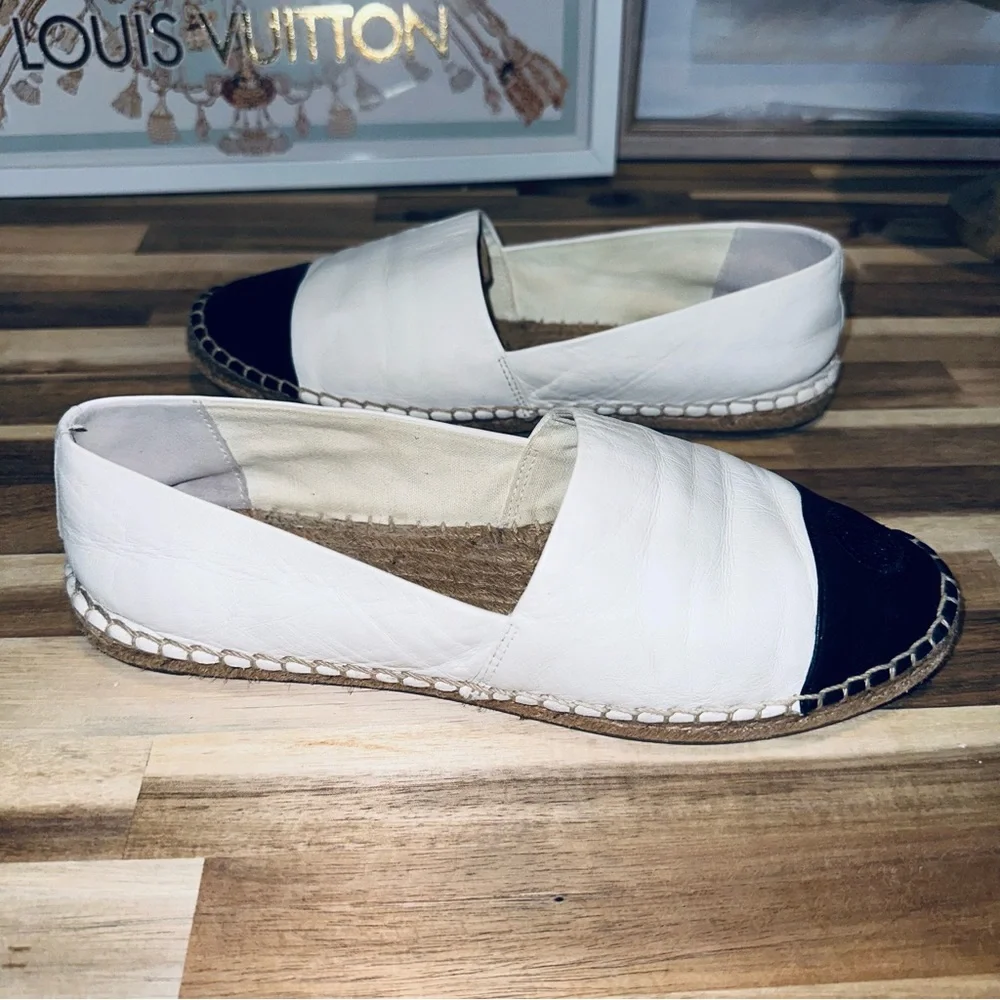 Tory Burch Bendon Color Block Espadrilles, ivory/black, Size 9